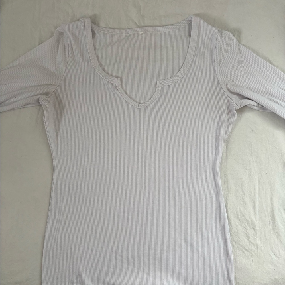 Women's White V-Neck Top